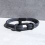 Personalised Men's Shackle And Grey Rope Bracelet, thumbnail 2 of 7