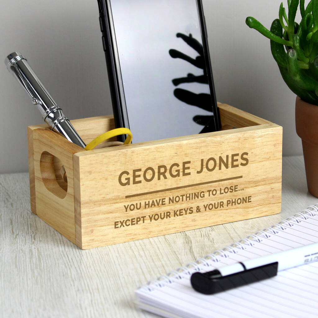 Personalised Message Mini Wooden Crate Organiser, 1 of 6