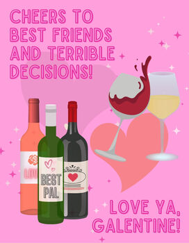 Personalised Galentine's Wine Gift, 6 of 6