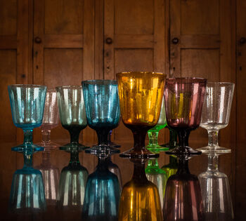 Hand Blown Colourful Bubble Wine Glass, 11 of 11