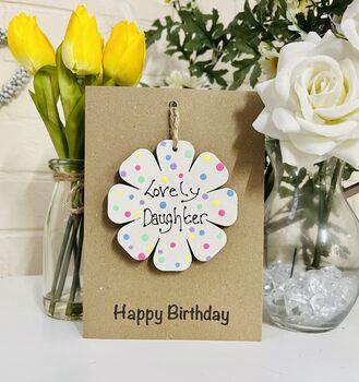 Personalised Daughter Birthday Card Flower Keepsake, 3 of 7