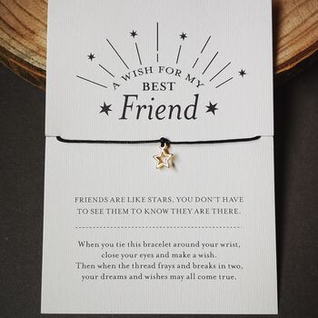 Best Friend Wish Bracelet Gold Plated Star, 2 of 2
