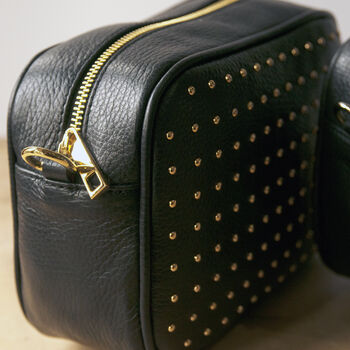Studded Cross Body Box Leather Personalised Handbag, 6 of 12
