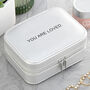 Personalised Bold Message Metallic Grey Jewellery Case, thumbnail 1 of 7