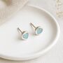 Sterling Silver Turquoise Heart Stud Earrings – 6mm, thumbnail 1 of 6