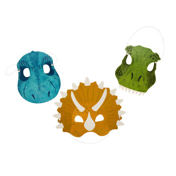 Dinosaur Party Masks Pack Of Six, 2 of 3