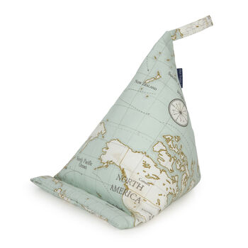 Bean Bag Cushion Tablet Stand In World Map, 3 of 5