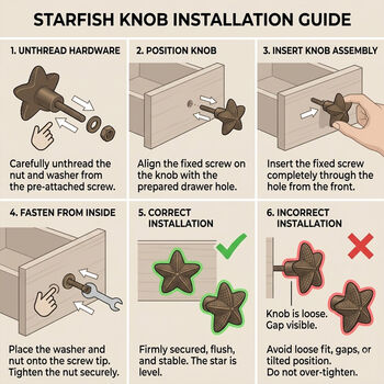 Vintage Brass Star Fish Drawer Knob, 3 of 8
