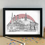 Zürich Skyline Travel Art Print Unframed, thumbnail 1 of 6