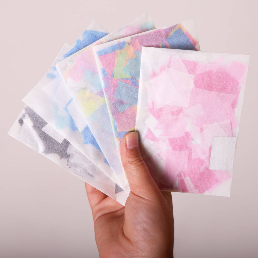 confetti pop envelopes by pops of colour
