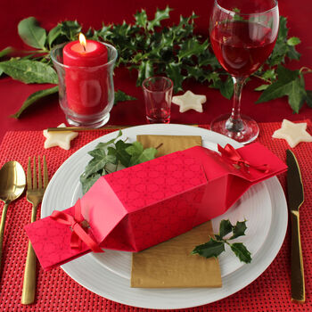 Six Reusable Eco Crackers 'Christmas Red' Design, 7 of 8