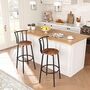 Set Of Two Bar Stools Chairs Kitchen Seats Footrest, thumbnail 1 of 9