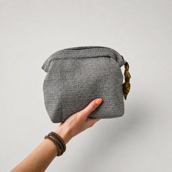 Fair Trade Cotton Lined Washbag Recycled Sari Zip Tie, 6 of 8