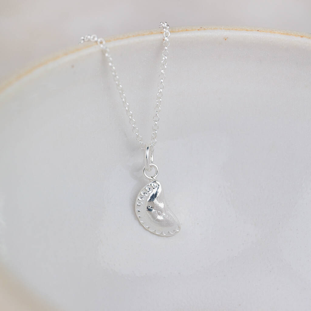 Sterling Silver Cornish Pasty Pendant, 1 of 3