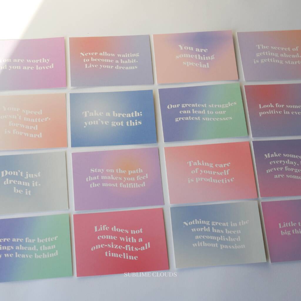 Set Of 16 Pastel Affirmation Cards, 1 of 8