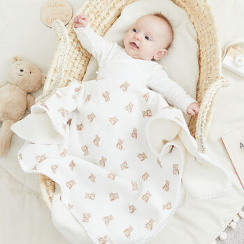 Teddy Bear Baby Blanket And Comforter Gift Set, 2 of 12