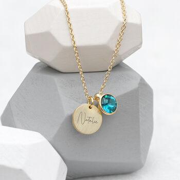 Personalised Gold Plated Birthstone Crystal Necklace, 12 of 12