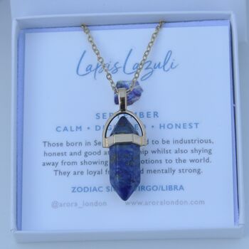 Dainty Lapis Lazuli Point Necklace September Birthstone Gift For Her, 5 of 6