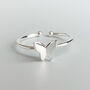 Sterling Silver Simple Butterfly Adjustable Ring, thumbnail 2 of 5