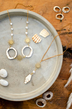'Morwenna' Sustainable Wood And Pearl Necklace, 7 of 11