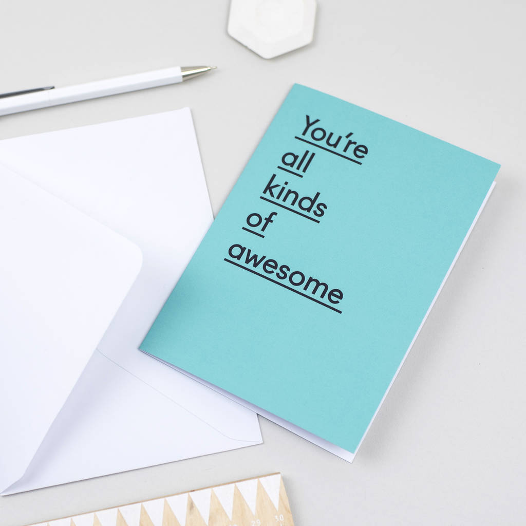 'you're all kinds of awesome' anniversary card by twin pines creative ...