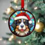Bernese Mountain Dog In Santa Hat Suncatcher Decoration, thumbnail 3 of 6
