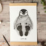 Personalised Baby Penguin Footprint Kit, Unframed, thumbnail 7 of 12
