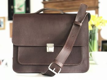 Leather Satchel With Clip, 2 of 4