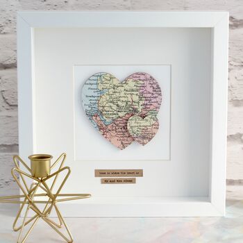 Personalised Double Heart Map Picture, 3 of 6