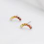 Ombre Red Cz Arch Rainbow Stud Earrings, thumbnail 7 of 11