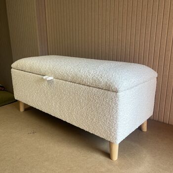 Storage Ottoman Foostool In Bouclé Soft Fabric, 3 of 5