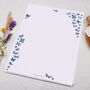 A4 Letter Writing Paper Blue Butterfly Design, thumbnail 3 of 4