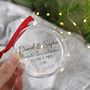 First Married Christmas Glass Bauble Keepsake, thumbnail 9 of 12