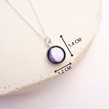 Tiny Personalised Sterling Silver Moon Phase Necklace, 7 of 11