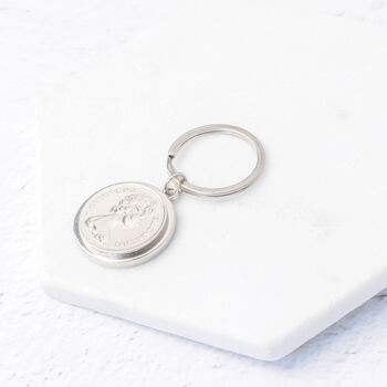 1975 50th Birthday Personalised Ten Pence Keyring, 6 of 8