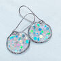 Super Silver Disco Earrings Small Hand Made, thumbnail 2 of 8