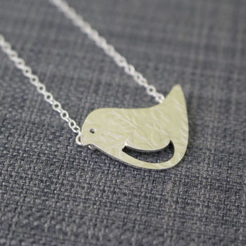 Sterling Silver Watercolour Small Bird Necklace, 2 of 3