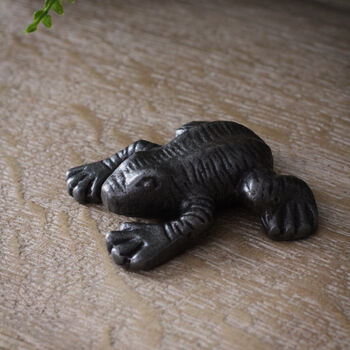 Cast Iron Frog Ornament Or Paperweight, 2 of 3