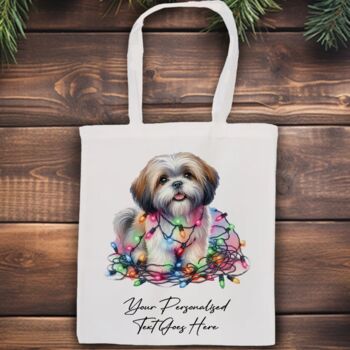 Personalised Shih Tzu In Christmas Lights, 5 of 9