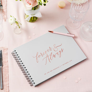 Personalised Forever And Always Wedding Guest Book, 2 of 11