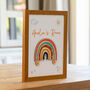 Personalised Rainbow Framed Print New Baby Gift, thumbnail 5 of 7