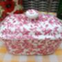 Lidded Butterdish In Pink Blossom Chintz Design, thumbnail 3 of 8