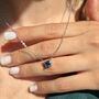 Sapphire Moissanite Crystal Sterling Silver Necklace, thumbnail 2 of 5