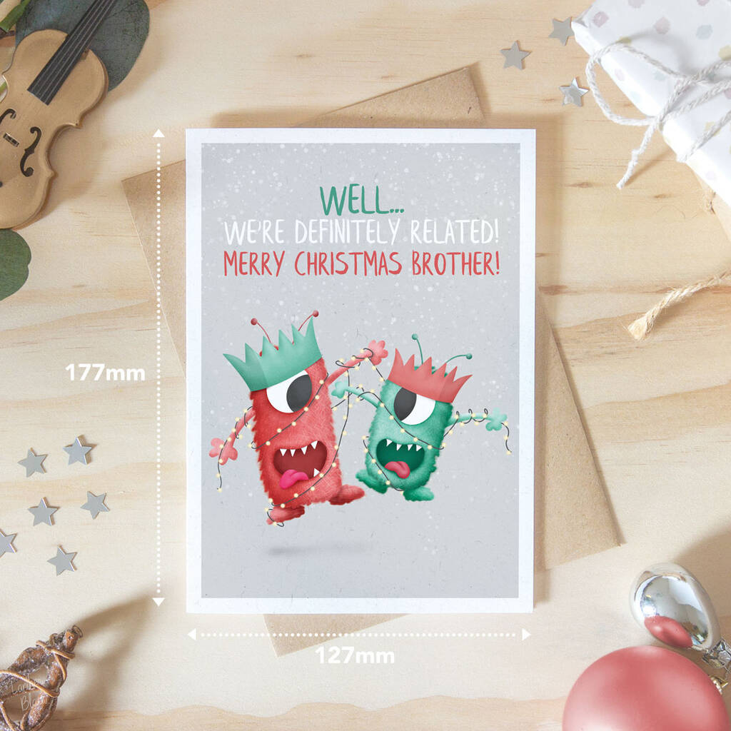 Funny Merry Christmas Brother Card From Sibling By Lanther Black |  