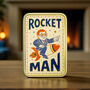 Match Tin Storage Box Candle Home Accessory Matches Funny Music Gift | Rocket Man, thumbnail 1 of 6