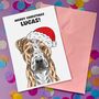 Personalised Staffie / Staffy Christmas Portrait Card, thumbnail 1 of 12
