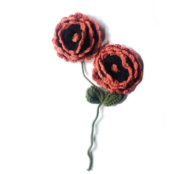 Crochet Cashmere Flower Corsage, 2 of 5