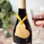 Personalised Leather Reusable Heart Bottle Tag, thumbnail 2 of 3