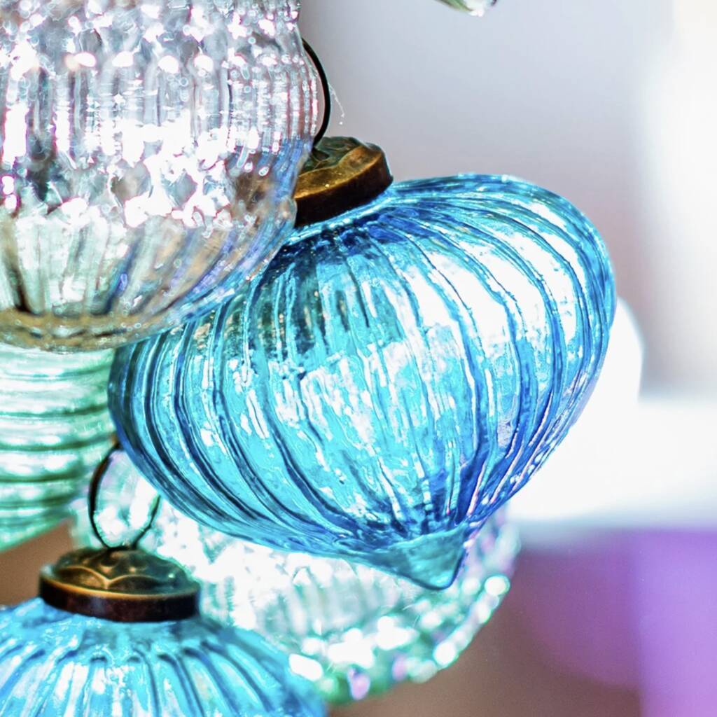 Blue Glass Traditional Onion Shape Bauble By The Best Room
