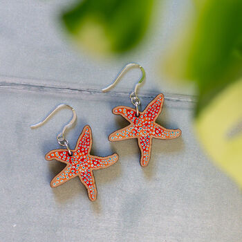Starfish Wooden Earrings, 3 of 6